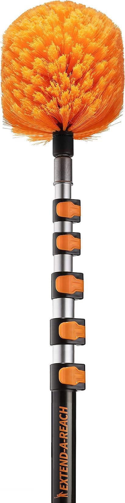 5-25 ft Cobweb Duster with Extension Pole // 30+ Foot High Reach Spider Web Cleaner Cobweb Brush for Outdoor & Indoor Web Cleaning // Lightweight & Sturdy Telescopic Pole // The Ultimate Dusting Kit