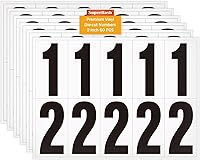 Vista 11 de Números autoadhesivos de 1.5 pulgadas para buzón, números de casa, número de buzón reflectante, número de botes de basura, para exteriores, 60