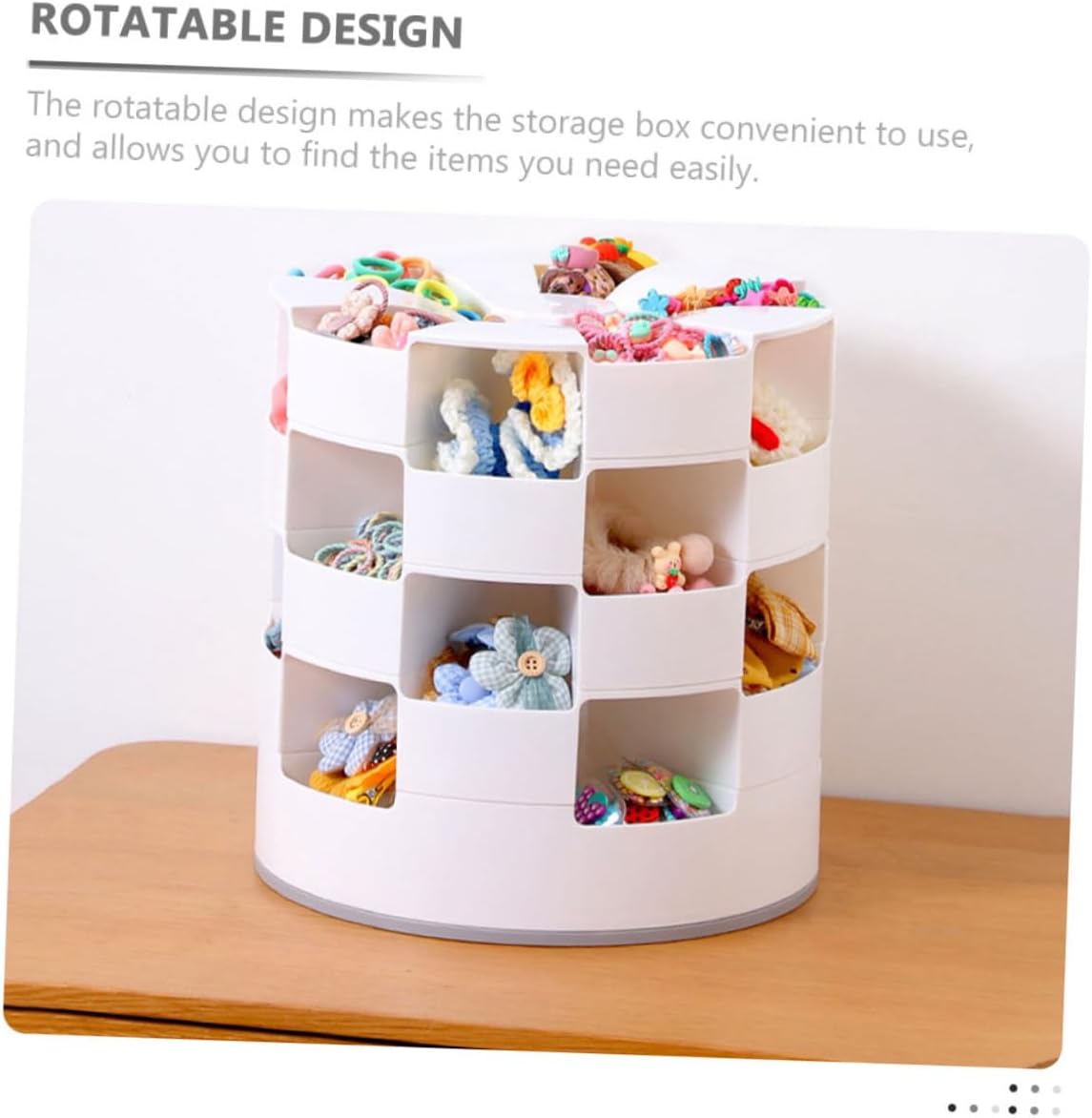 GALPADA Multifunctional Headdress Jewelry Organizer Storage Box for Girls Five Sundries Container for Hair Accessories and Room Organization