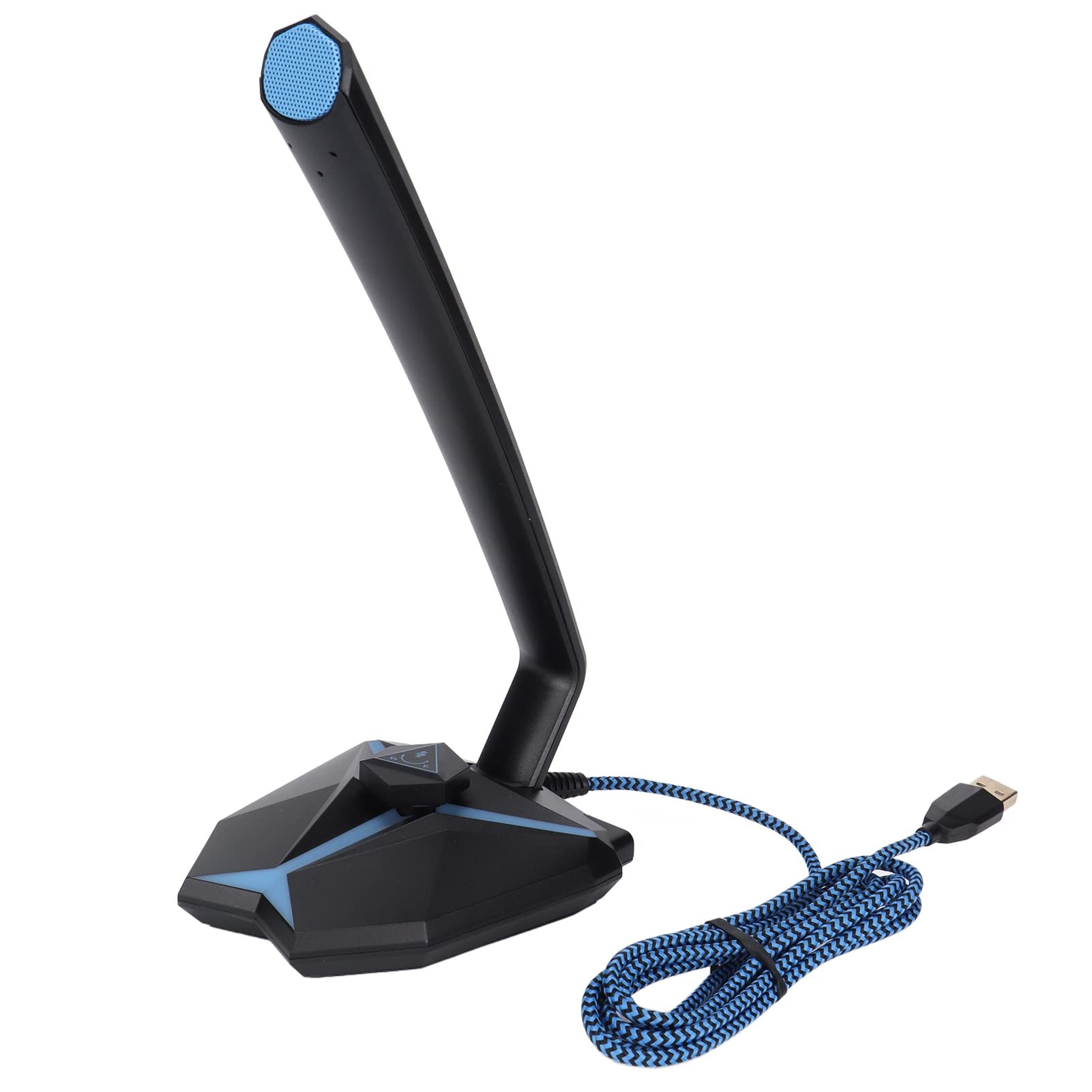 Bewinner Microfono USB per PC, Microfono Omnidirezionale per Computer da Scrivania con Indicatore LED Freddo, Angolo Regolabile, Microfono USB per PC per Riunioni di Ufficio di Gioco