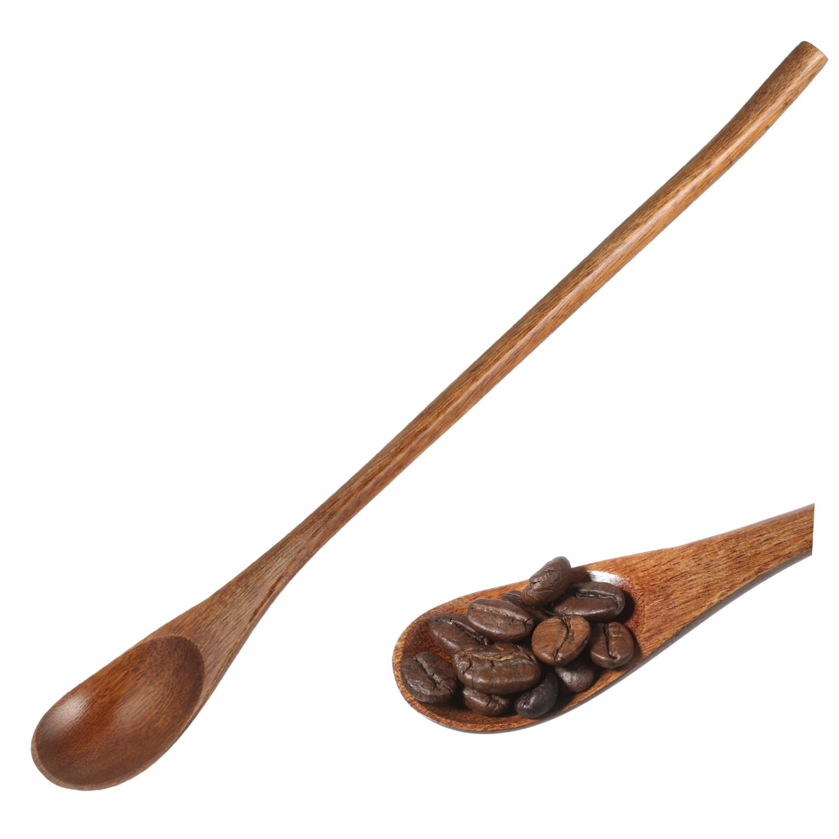 Cuillères à café en bois long manche évitent les rayures pour pot de miel Alipis