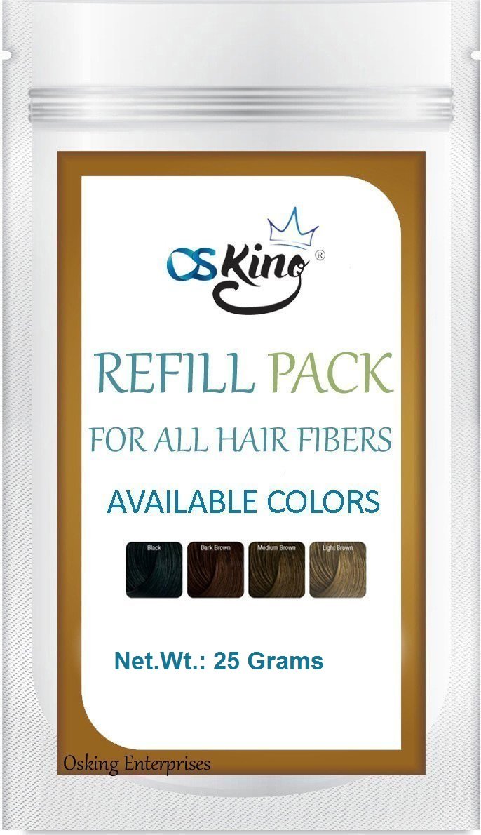 Osking Hair Loss Concelor Refill Pack For All Karetin Protein Hair Fibers (25 grams) (Dark Brown)
