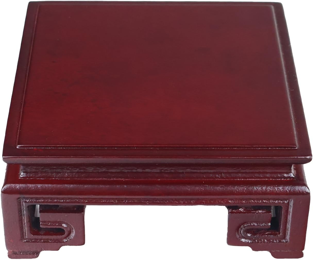 Square Hand Crafted Oriental Vase Stand in Solid Rosewood (7 Inch)