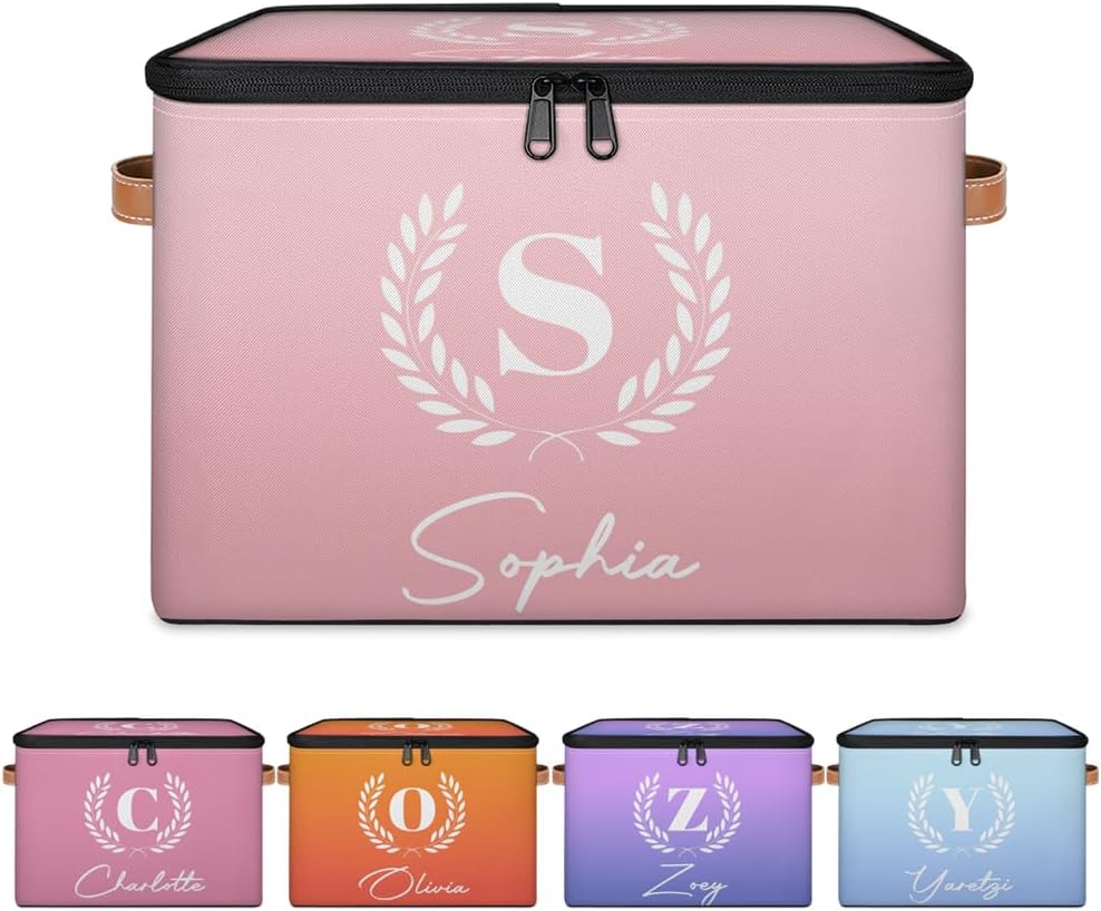 Memory Storage-Box with Initial Name, Custom Keepsake Storage Basket
