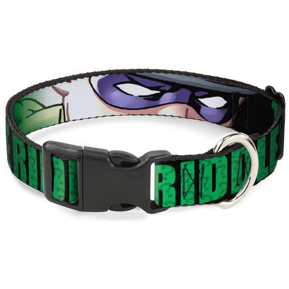 Collier pour chien nylon plastique réglable grand chien motif vert noir