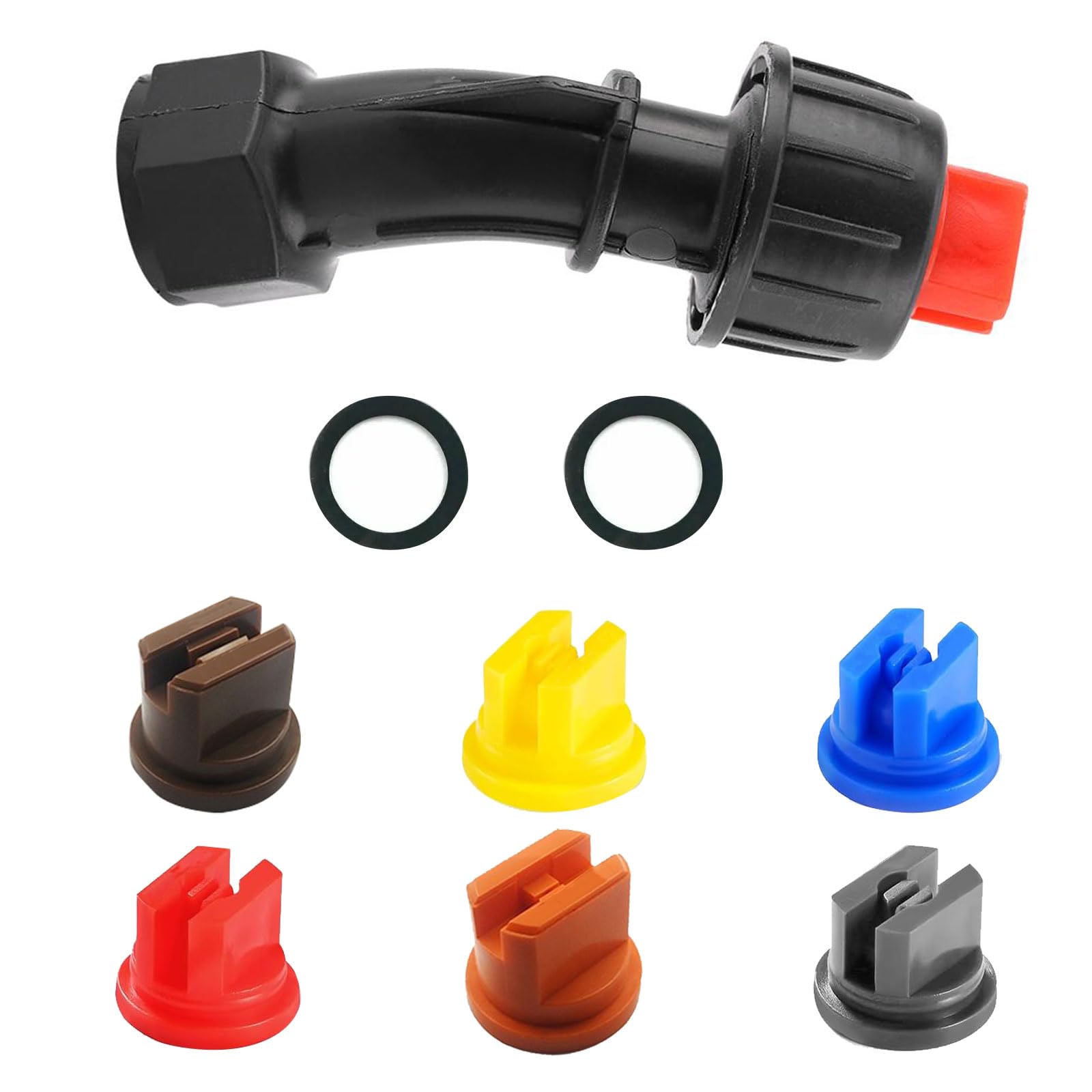 Jet Haute Pression avec 6 Buses de Pulvérisation à Ventilateur 110°, Ouverture de 0,1 à 0,4 mm - Assortiment pour Jardin et Pièce de Rechange