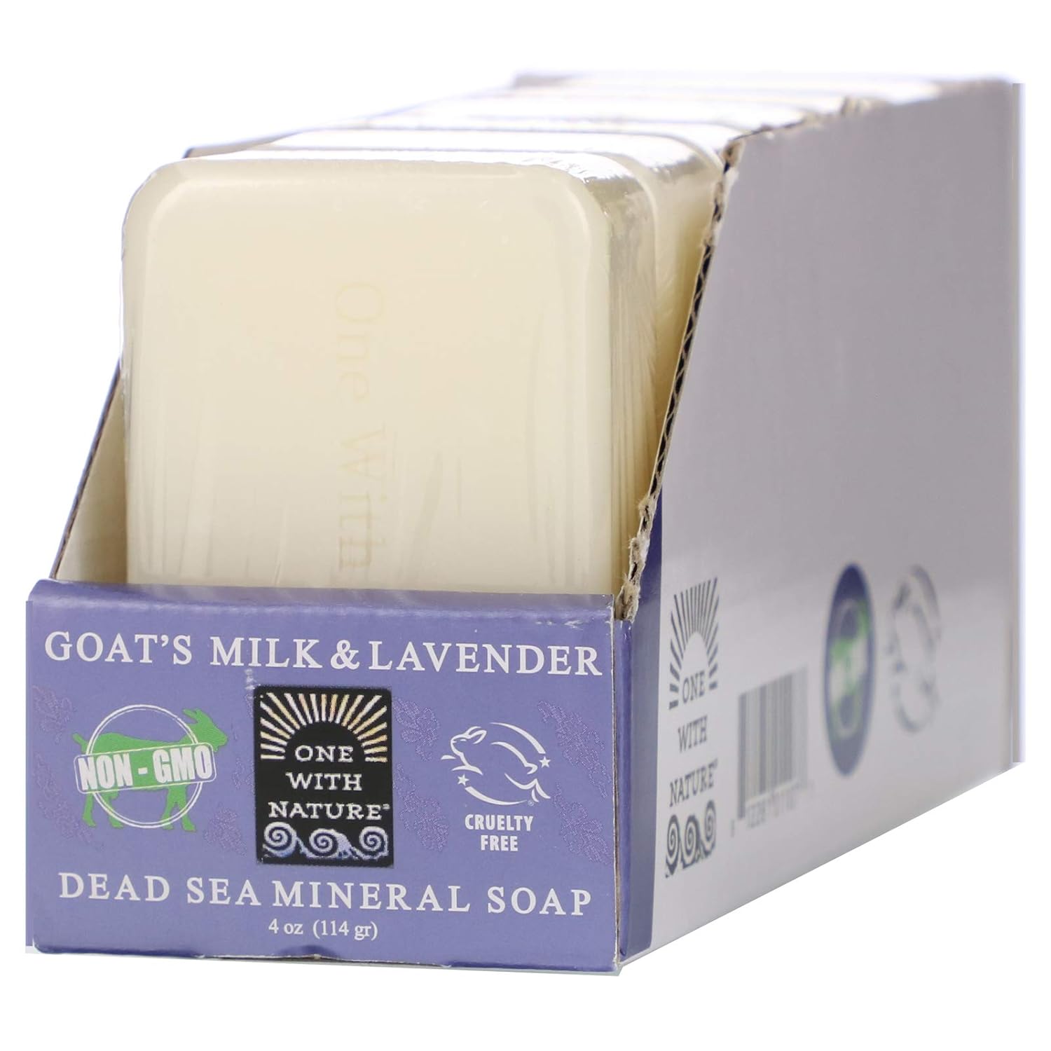One With Nature Dead Sea Mineral Soap, Goat's Milk & Lavender, 6 Bars, 4 oz (114 g) Each