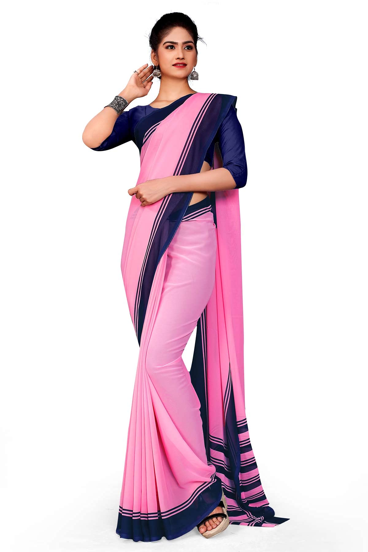 Women's Georgette Saree With Blouse Piece-image-46