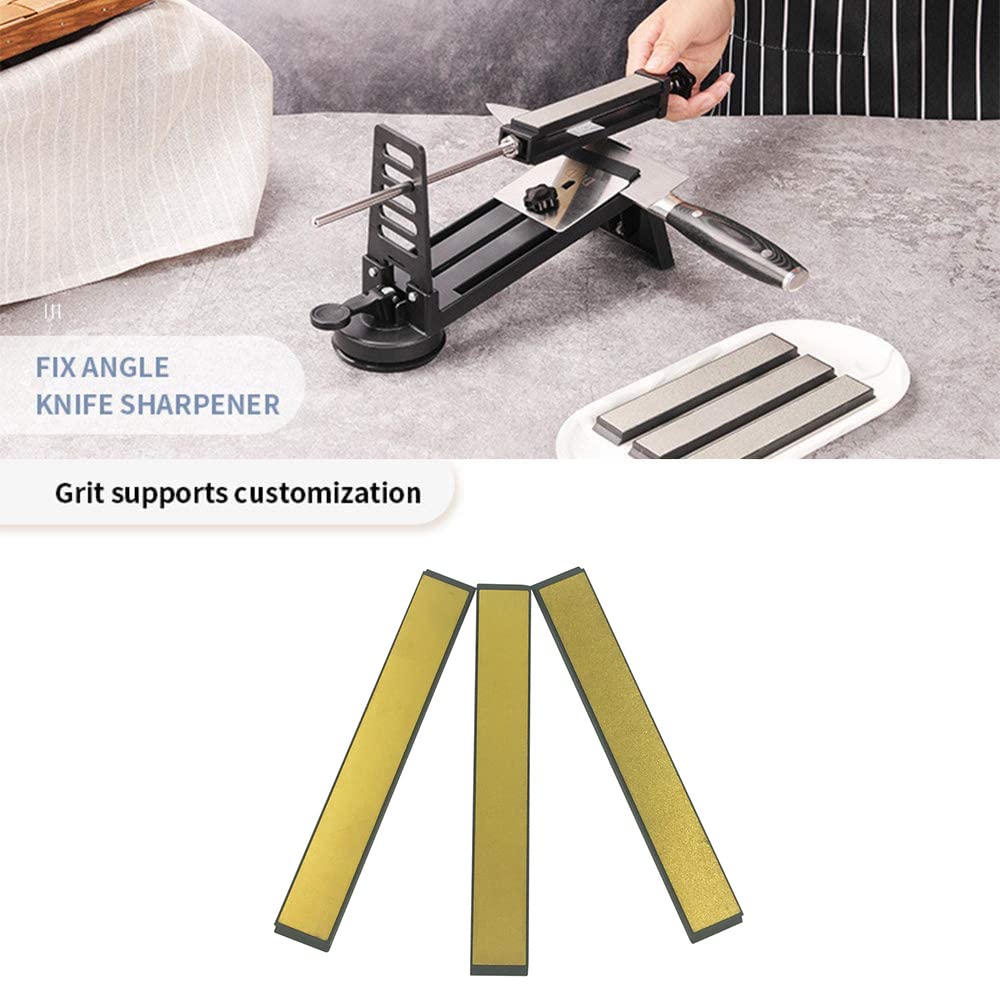 Affilatrice per coltelli Professionale, Affitto Acciaio Inossidabile, Angolo Fisso per temperino, con 3 Pietre di affilatura, Set di affilatura in Acciaio Inossidabile