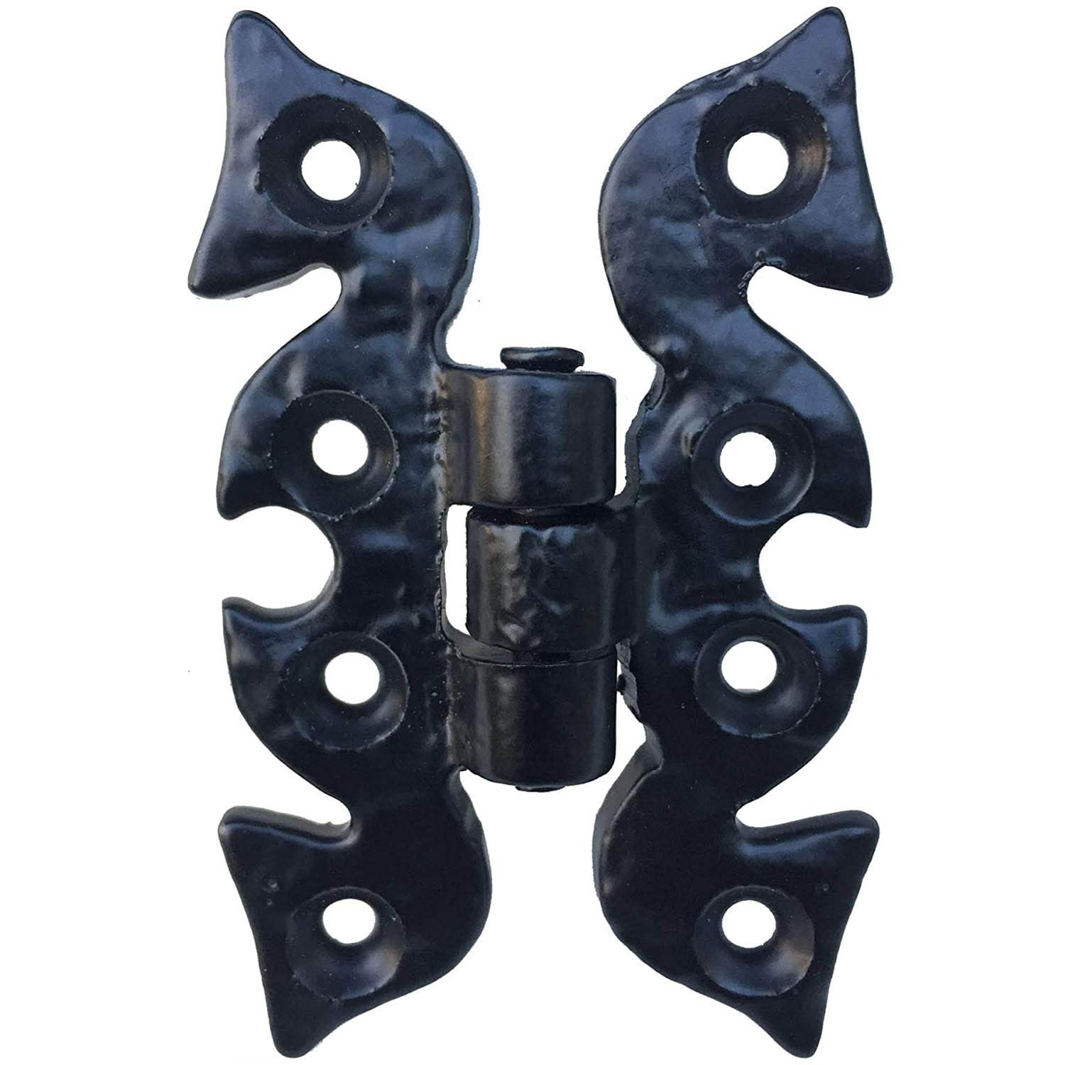 Dzina Black Butterfly Snake Cupboard Cabinet Door Hinge, 68Mm X 50Mm, Antique
