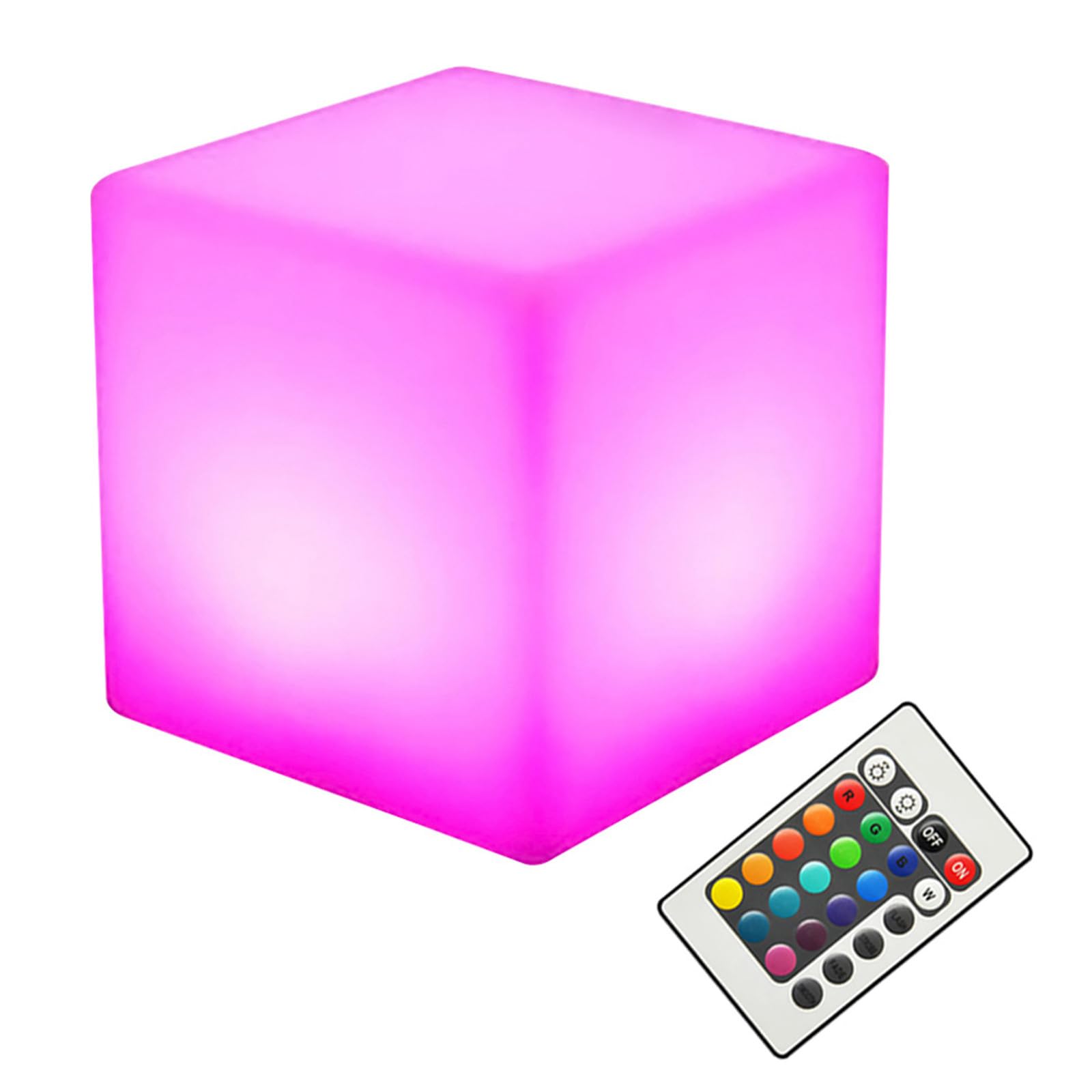 Holibanna LED Würfellampe 10cm Quadratisch aus Pe Material USB Aufladbar 16 Farben Vielseitige Außenleuchte und Dekorationslicht für Terrasse und Garten Zufällige Farbe