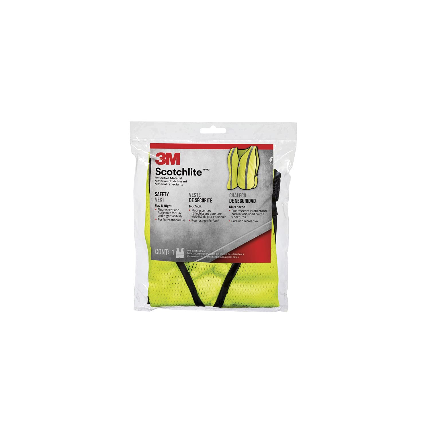 3M 94601-80030 Yellow Day Or Night Safety Vest