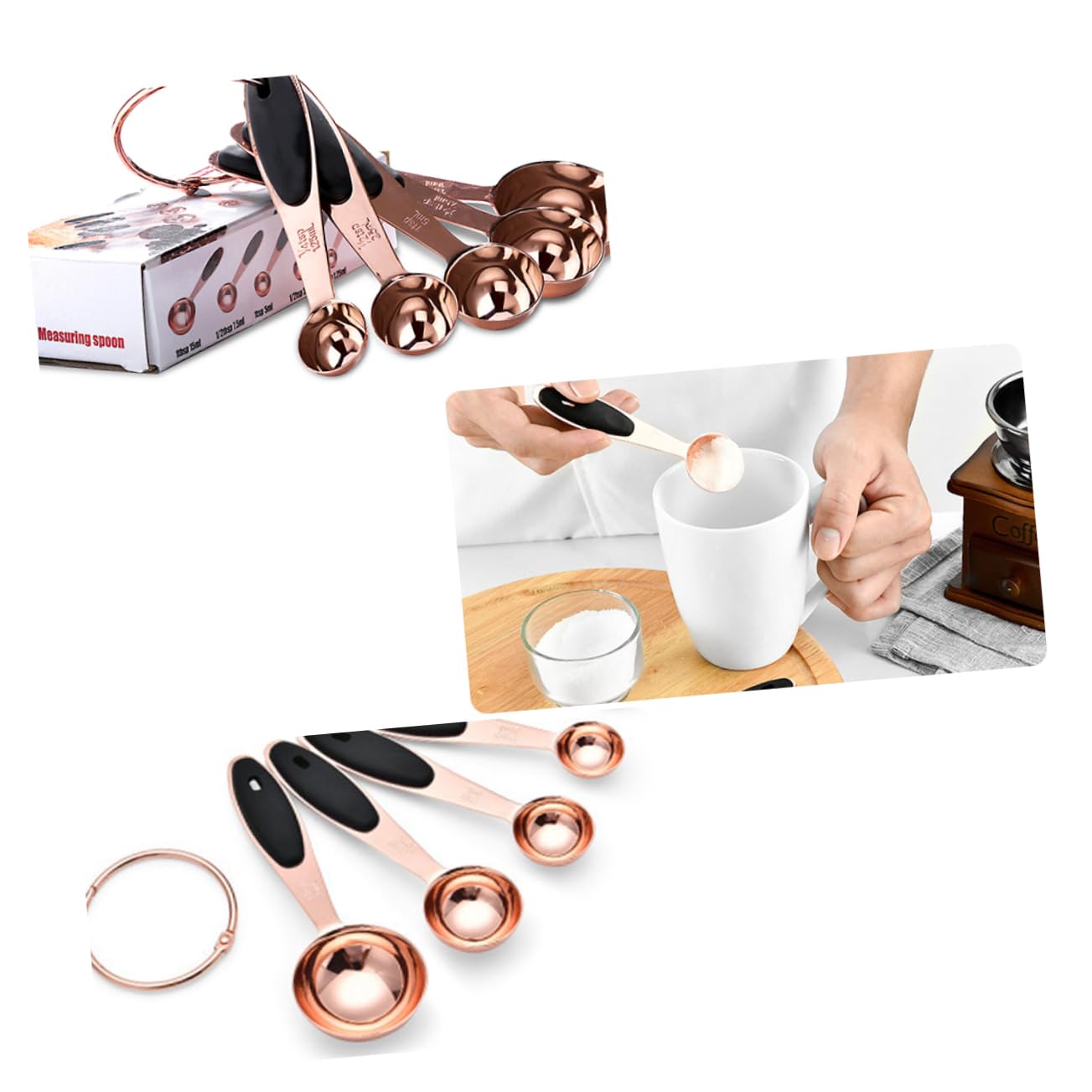 Alipis Lot De 3 Cuillères À Mesurer En Forme De Rose Cuillères À Café Ustensiles De Cuisine Cuillères À Cocktail Accessoires De Cuisine Cuillères À Mesurer Outil De Cuisson En
