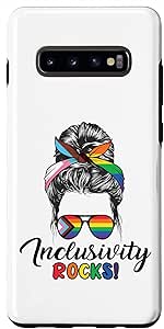 Amazon.com: Galaxy S10+ Inclusivity Rocks LGBTQIA+ Pride Flag Awareness ...