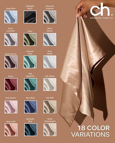 Miniatura 3 de Colorado Home Co Sunday Silks - Funda de almohada de seda agradable para el pelo y la piel, tamaño Queen, hecha de seda de morera pura de la más