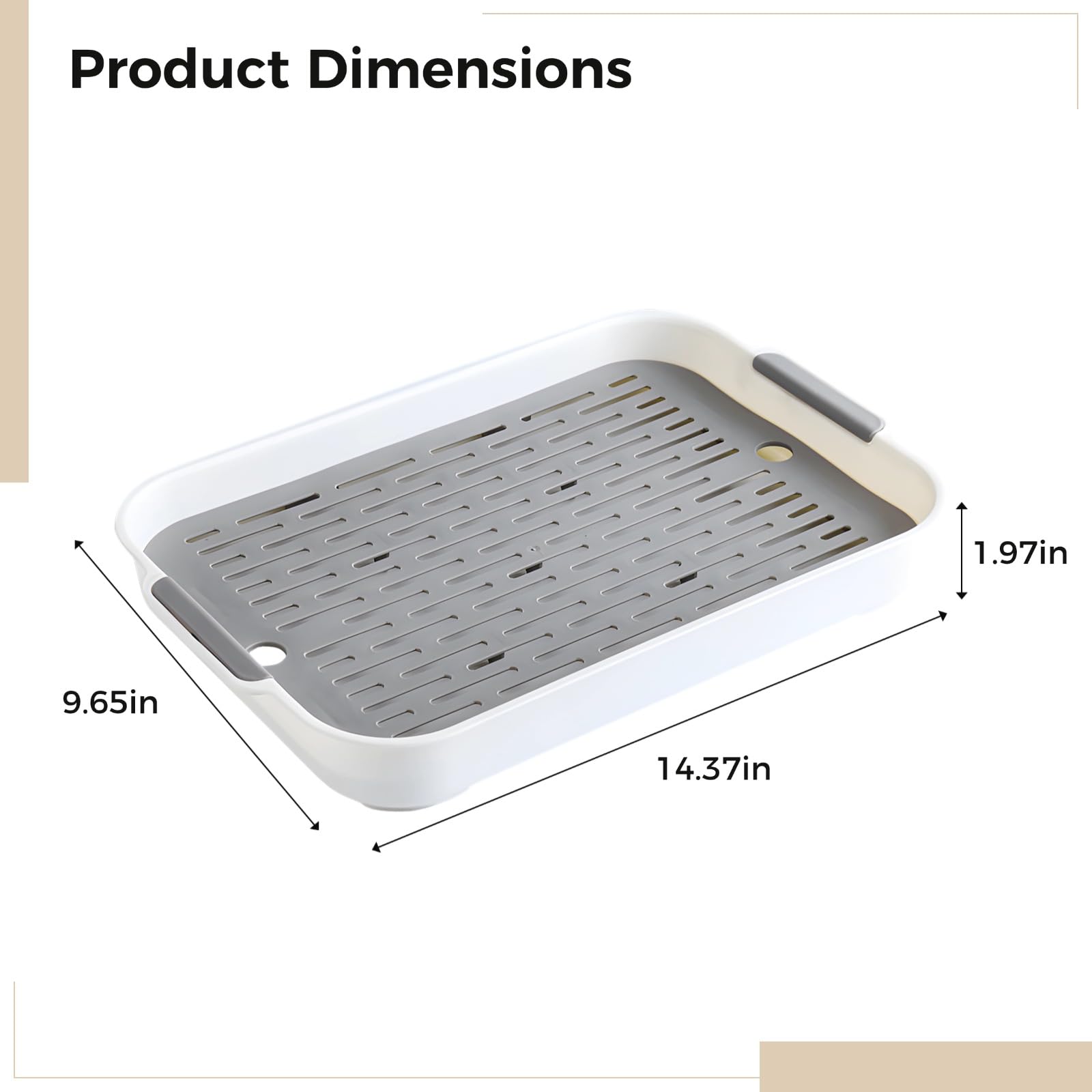 Kleintier-Toilette mit Gittereinsatz, zweilagig, 14,4 × 9,6 × 2 Zoll, herausnehmbares Gitter für Kaninchen, Meerschweinchen, Chinchillas, Hamster, Rennmäuse, weiß