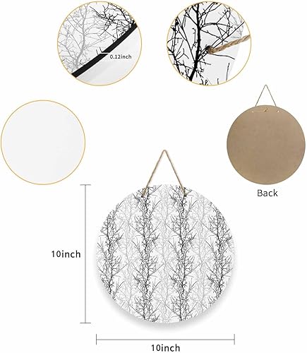 Miniatura 2 de Welcome Sign for Front Door Decoration, Black Twig Grey Tree Branch Farmhouse 10 Inch Wreaths Hanging Sign Plaque Holiday Decor for Porch Garden