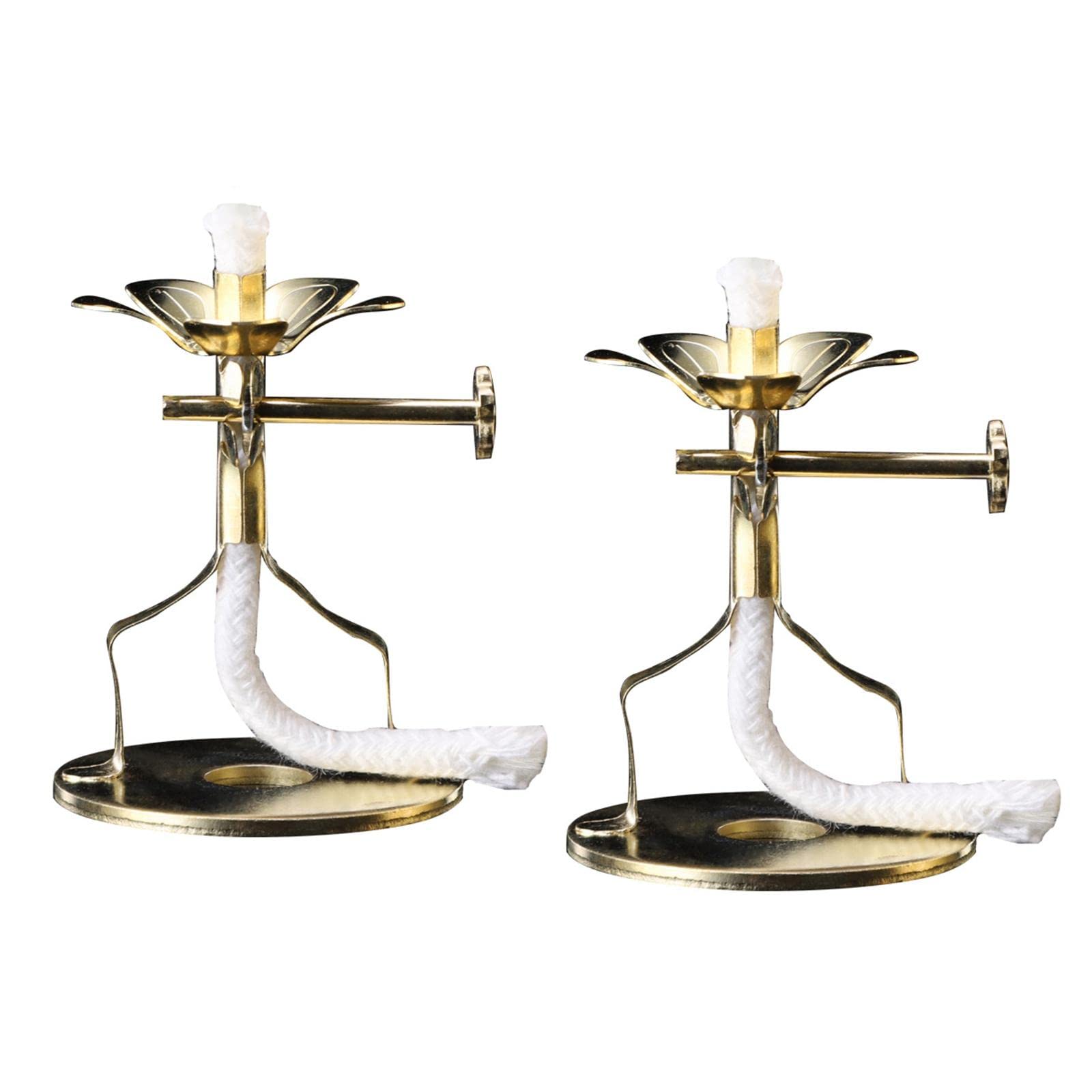 Creations 2X Golden Butter Lamp Wick Holder Wick Lamp Stand Buddha for Yoga Wedding L 7X4Cm-image-9