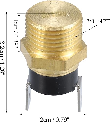 Miniatura 3 de X AUTOHAUX Ventilador de refrigeración universal del motor del radiador automotriz interruptor de sensor térmico de 38 pulgadas NPT 140 grados