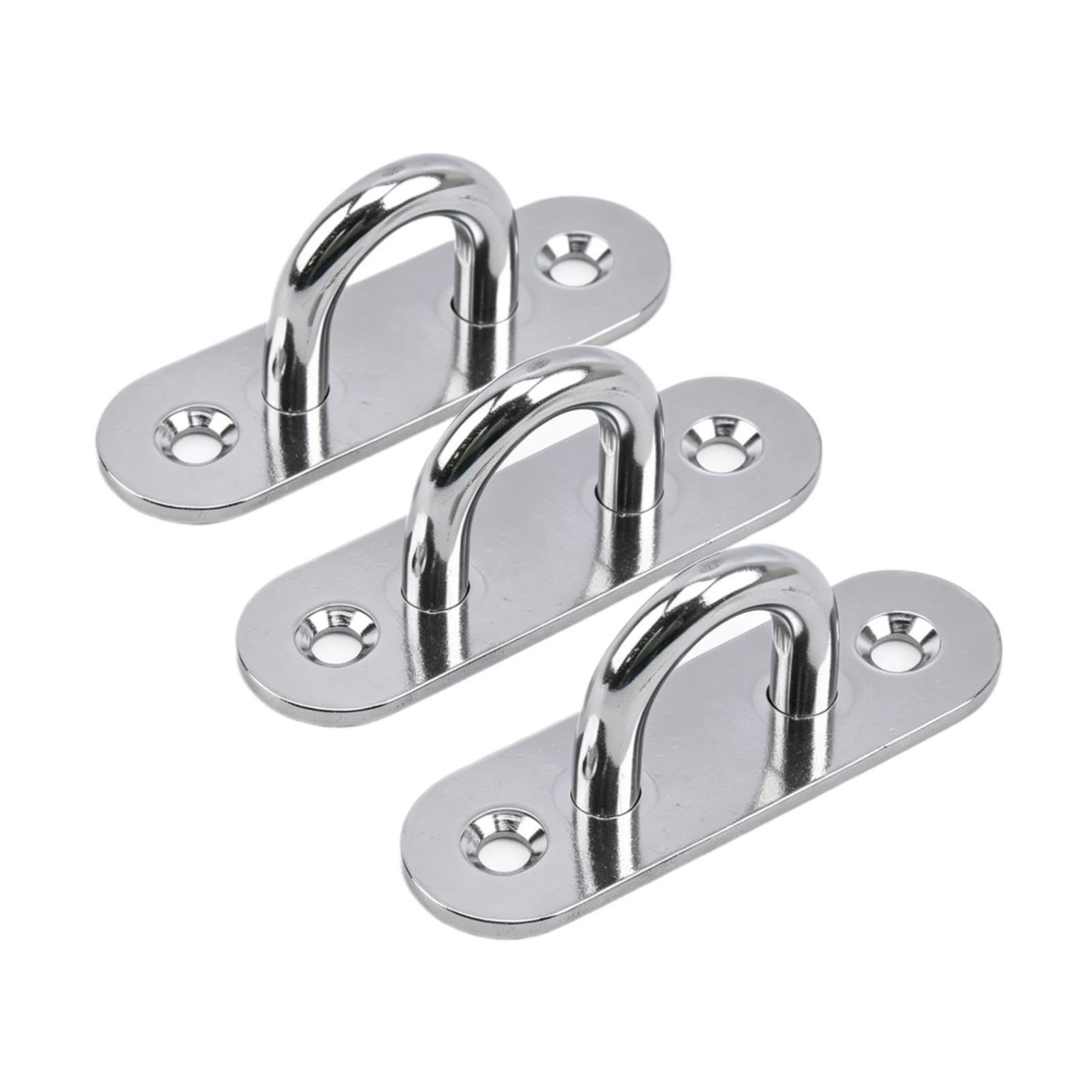 Ucygor One Color Eye Plate 6Pcs Eye Plate Heavy Oblong Duty Steel Stainless Pad Mount Wall U Boat Ceiling Hanger Ring Garage Hammock For Wall Ceiling Hanging