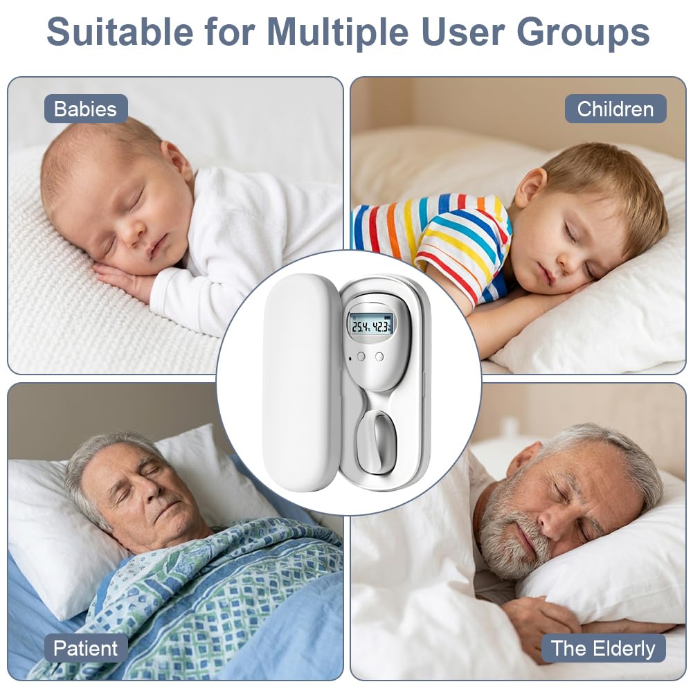 OFFCUP Kabelloser Bettnässer-Alarm für Jungen und Mädchen, LED-Anzeige 10-20M Wirkbereich, 3 modi USB Wiederaufladbar Vibration Pee Alarm Kids Töpfchentraining für Seniorenpflege Erwachsene