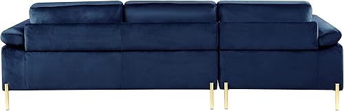 Miniatura 6 de Sofá modular de terciopelo con diván, sofá modular de 3 asientos en forma de L con brazos de almohada de terciopelo y cojines de respaldo y asiento