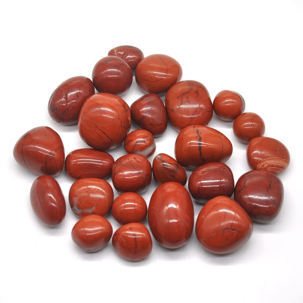 Cristallo Naturale Grezzo Regalo di Decorazione for Acquario con Pietre preziose di esemplari sfusi di Cristallo di Diaspro Rosso Naturale Rotondo burattato (Size : One Size)