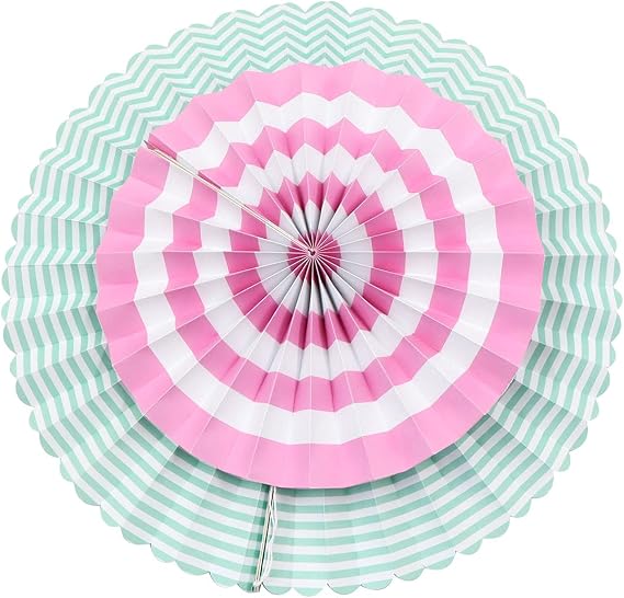 Paper Fan Decorative Rosettes Paper Fan Hanging Decoration for Party Wedding Birthday Festival Baby Shower Backdrop Garland Party Event Carnival Garden Party (Multi-Colour)