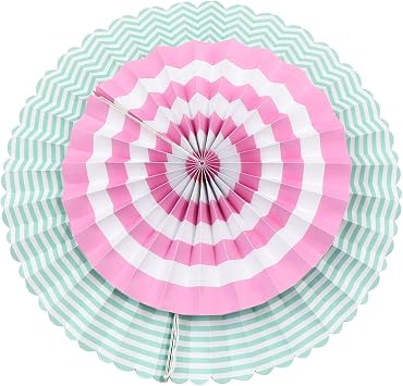 Paper Fan Decorative Rosettes Paper Fan Hanging Decoration for Party Wedding Birthday Festival Baby Shower Backdrop Garland Party Event Carnival Garden Party (Multi-Colour)