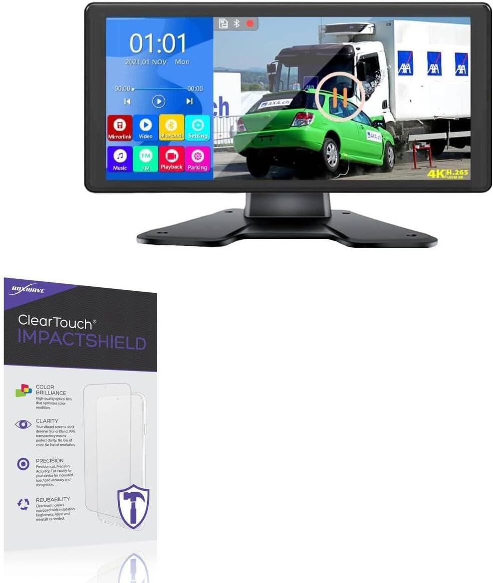 BoxWave Screen Protector Compatible with Voonoa RV Backup Camera System (10.36 in) - ClearTouch ImpactShield (2-Pack), Impenetrable Screen Protector Flexible Film