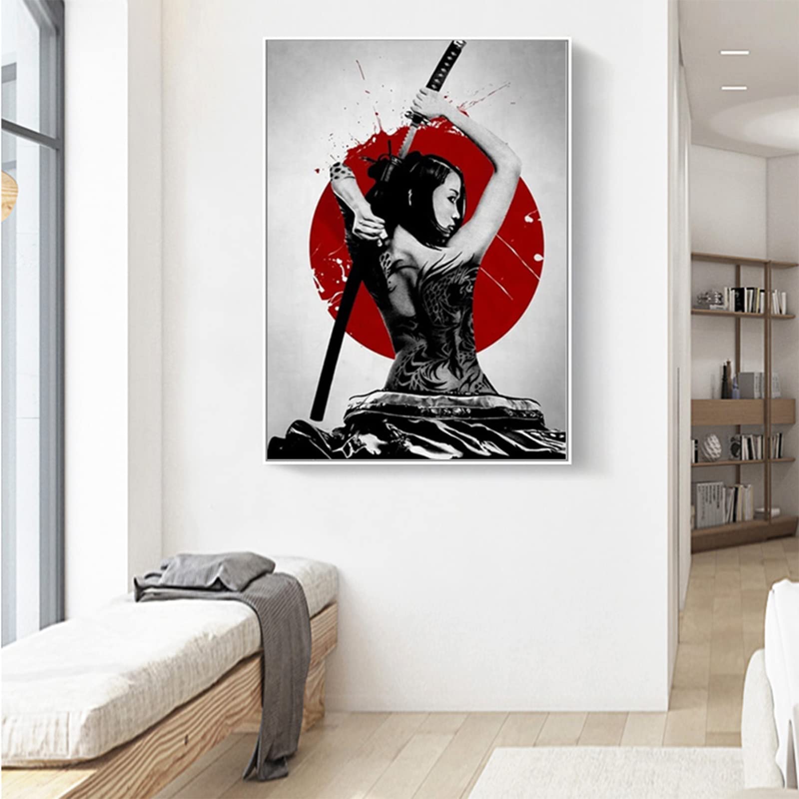 UGZDEA Poster giapponese Samurai su tela, stile Bushido giapponese, moderno, per soggiorno, camera da letto, decorazione senza cornice(D,2x30x40cm)