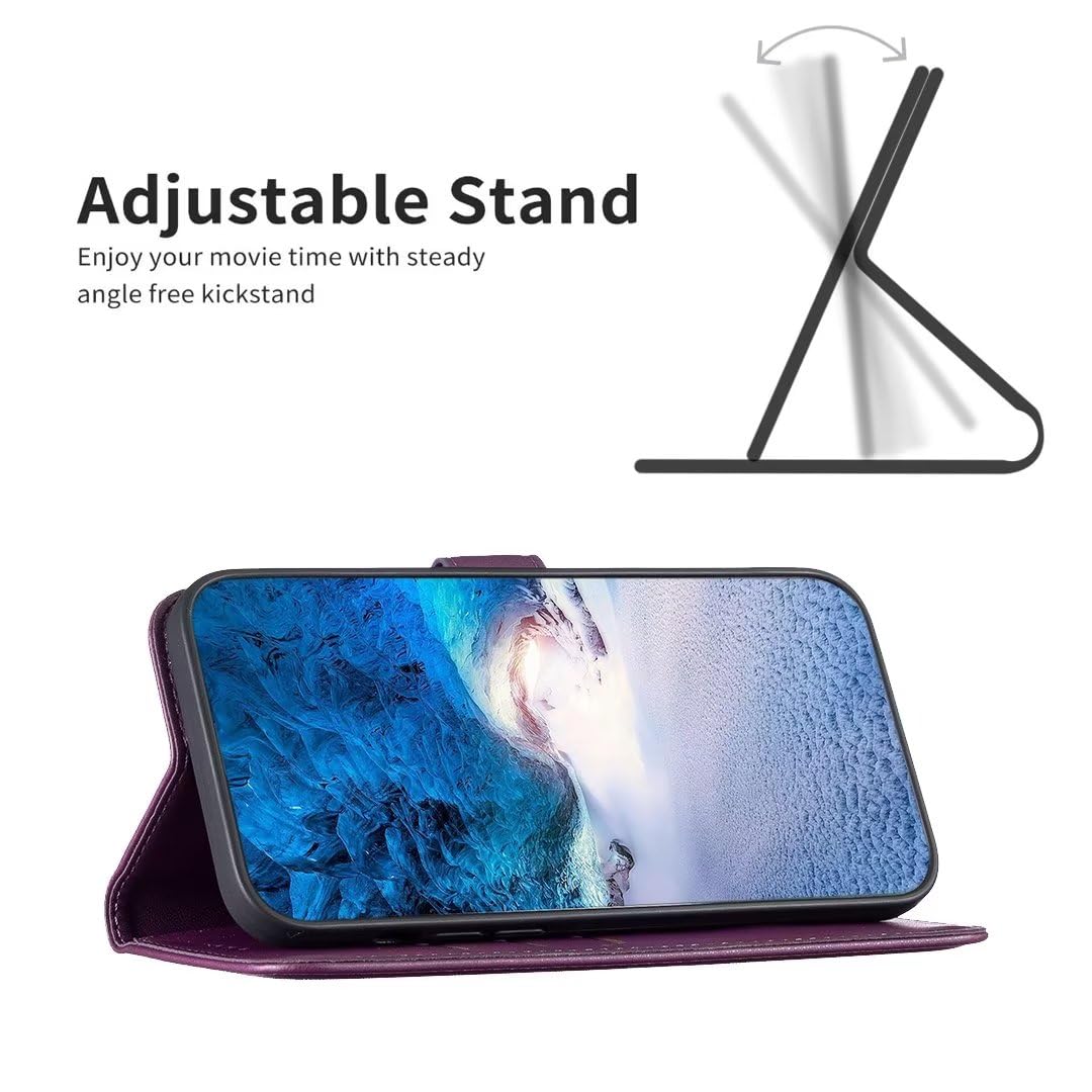 Custodia Google Pixel 7A in Pelle Viola con Farfalle | Cover a Libro