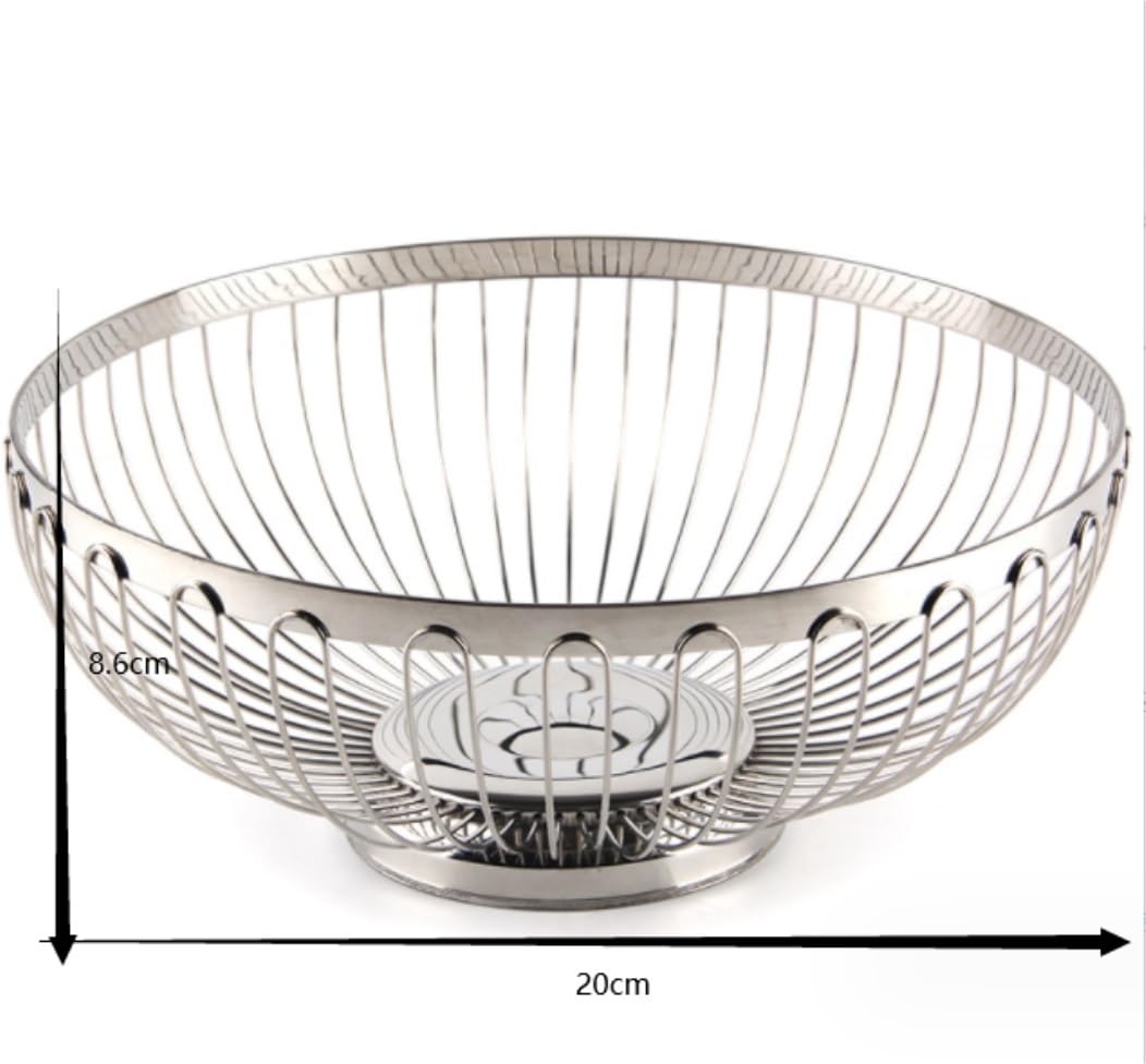 Koszyk Owoce Blat Miska Na Owoce Drut Metalowy Ze Stali Nierdzewnej Kuchenny Druciany Kosz Do Przechowywania Dekoracja Stołu Kuchni(20*8.6cm)