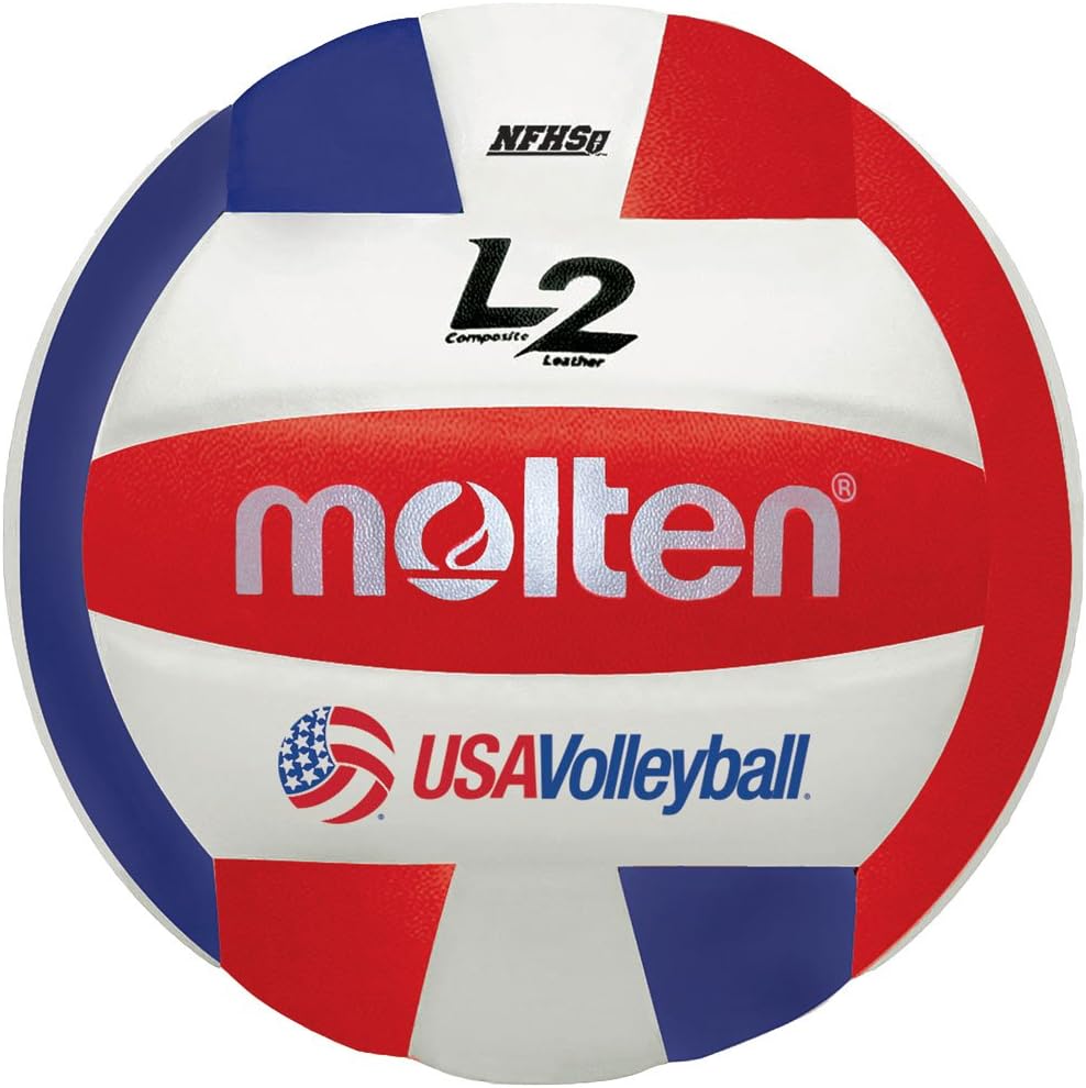 Molten L2 Volleyball - NFHS Approved Indoor Ball, Official NCAA & USA Volleyball, Soft Microfiber Composite Cover