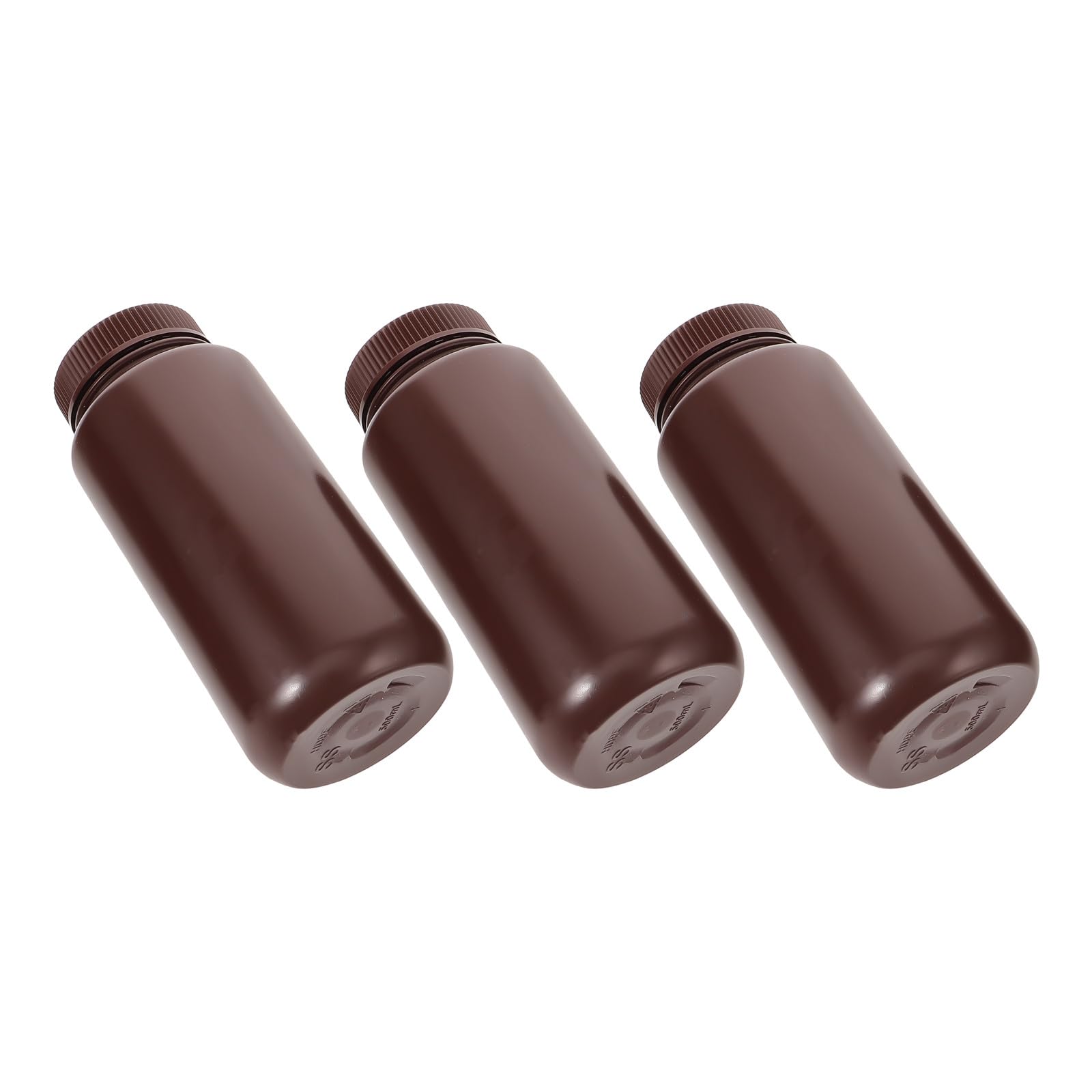 Hemobllo 3pcs 500ml Plastic Reagent Bottles with Lids, Empty Sample Containers for Medicine and Chemical Storage, Small Capacity Refillable Bottles for Lab and Personal Use