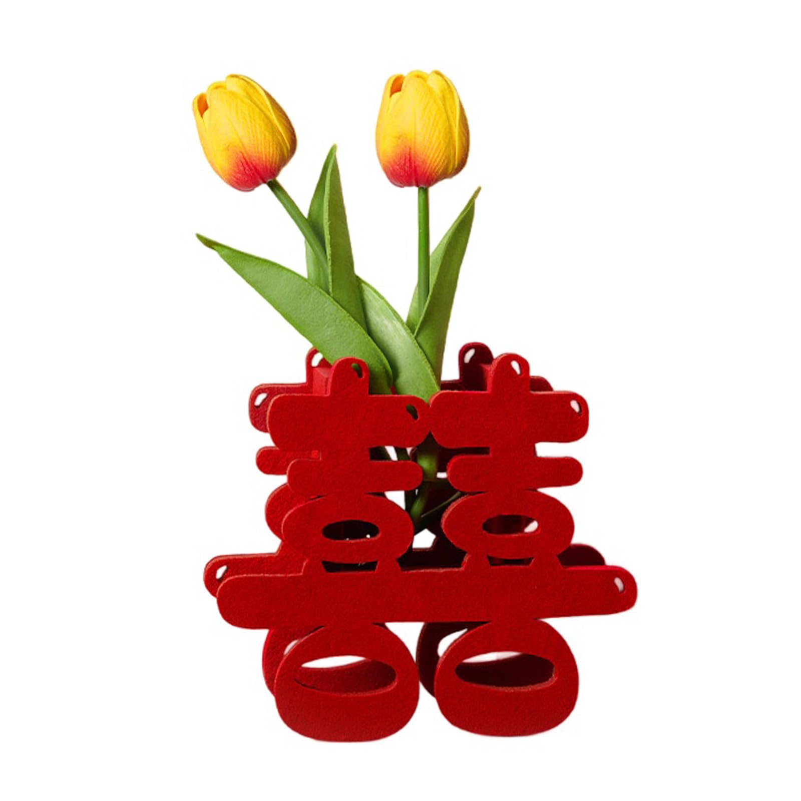 Jazuaiao Chinese Wedding Double Happiness Character Ornament Chinese Wedding Table Decoration for Ceremony Traditional