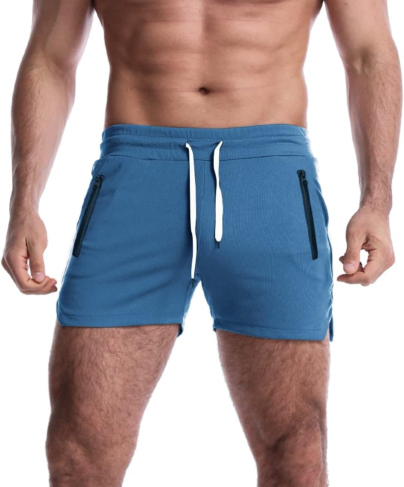 EVERWORTH Men's 3" Inseam Workout Shorts Quick Dry Gym Short Shorts Lightweight Shorts for Men with Liner and Zipper Pockets - Image 2
