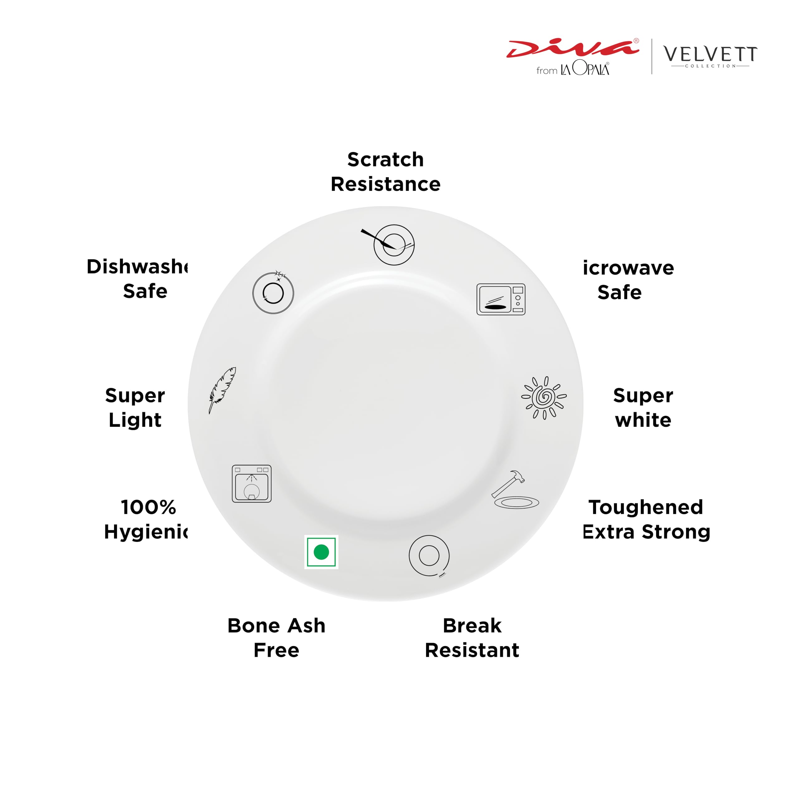 La Opala Diva Velvett Dinner Set - 35 Piece -4 La Opala Diva Velvett Dinner Set - 35 Piece -4