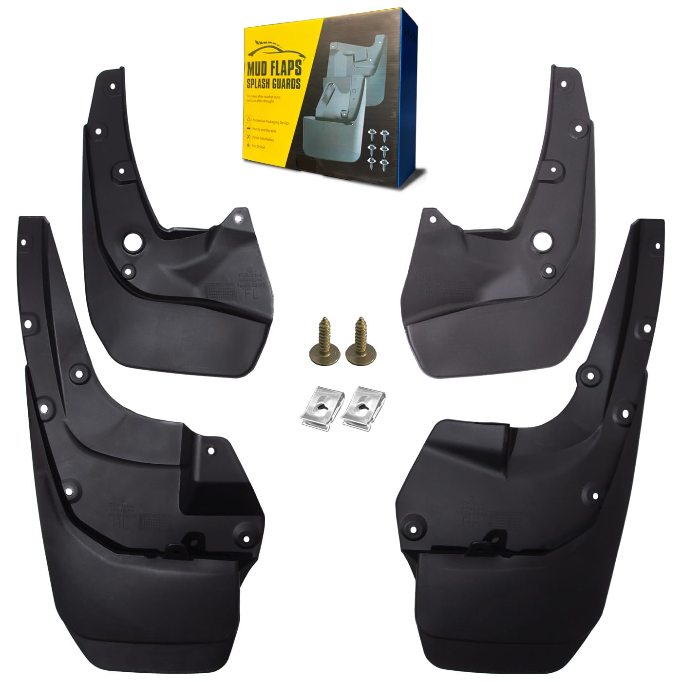 Mud Flaps Fit for 2014-2021 Toyo-ta 4Runner (Only Fit Ground Effects Models) - without Flare Fenders or Running Boards, Dedicated Mudguard for Four Seasons Universal Protection, Front and Rear