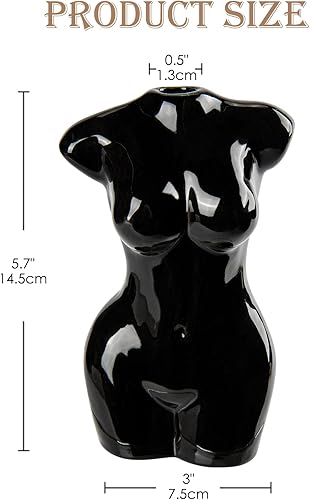 Miniatura 3 de Briful Jarrón de cuerpo para decoración de estante de forma femenina, escultura en forma de cuerpo, bonito jarrón de flores para decoración