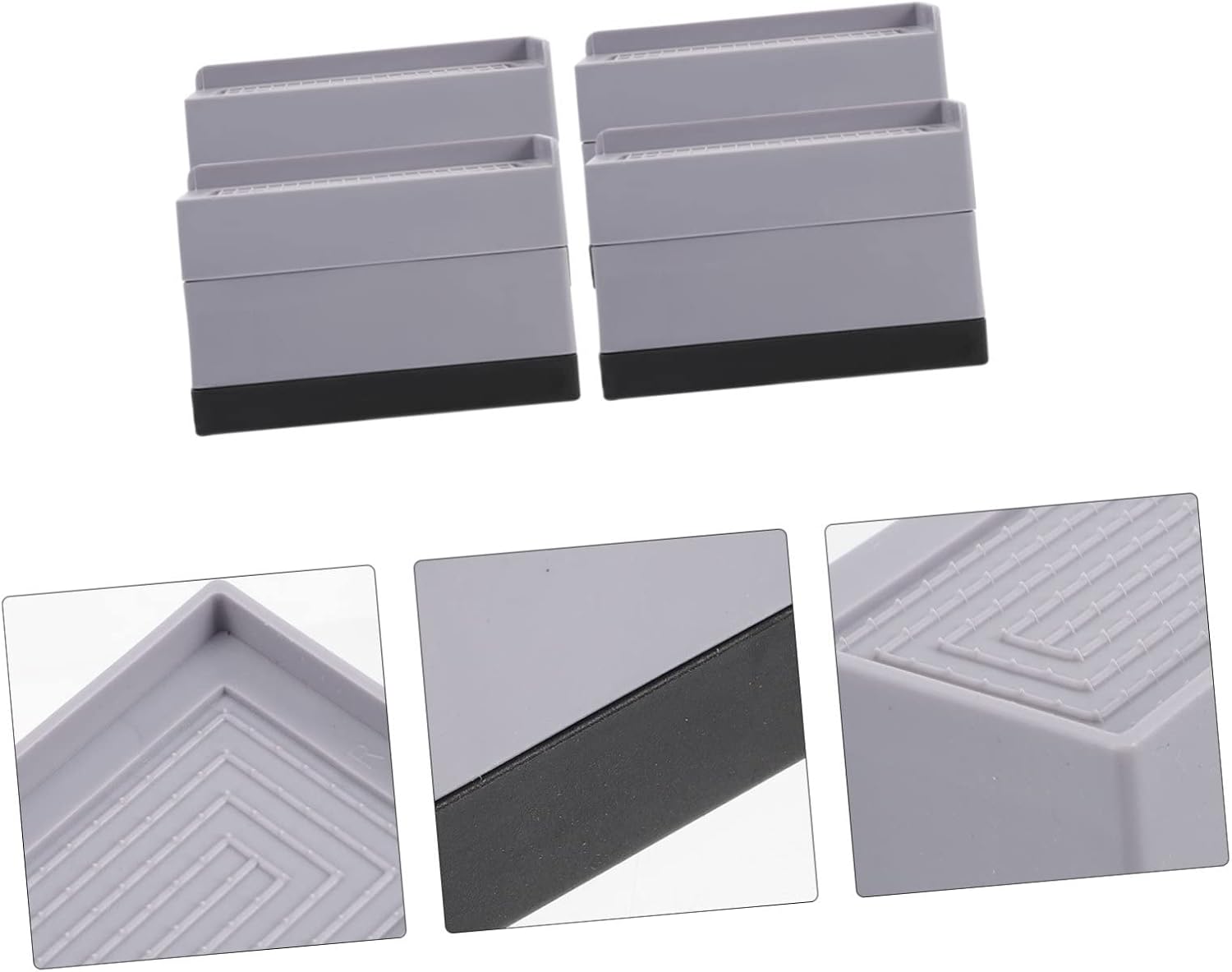 4pcs Furniture Risers Bed Lifters for Sofa Table Chair and Washing Machines Nonslip Design Elevate Heights Stability and