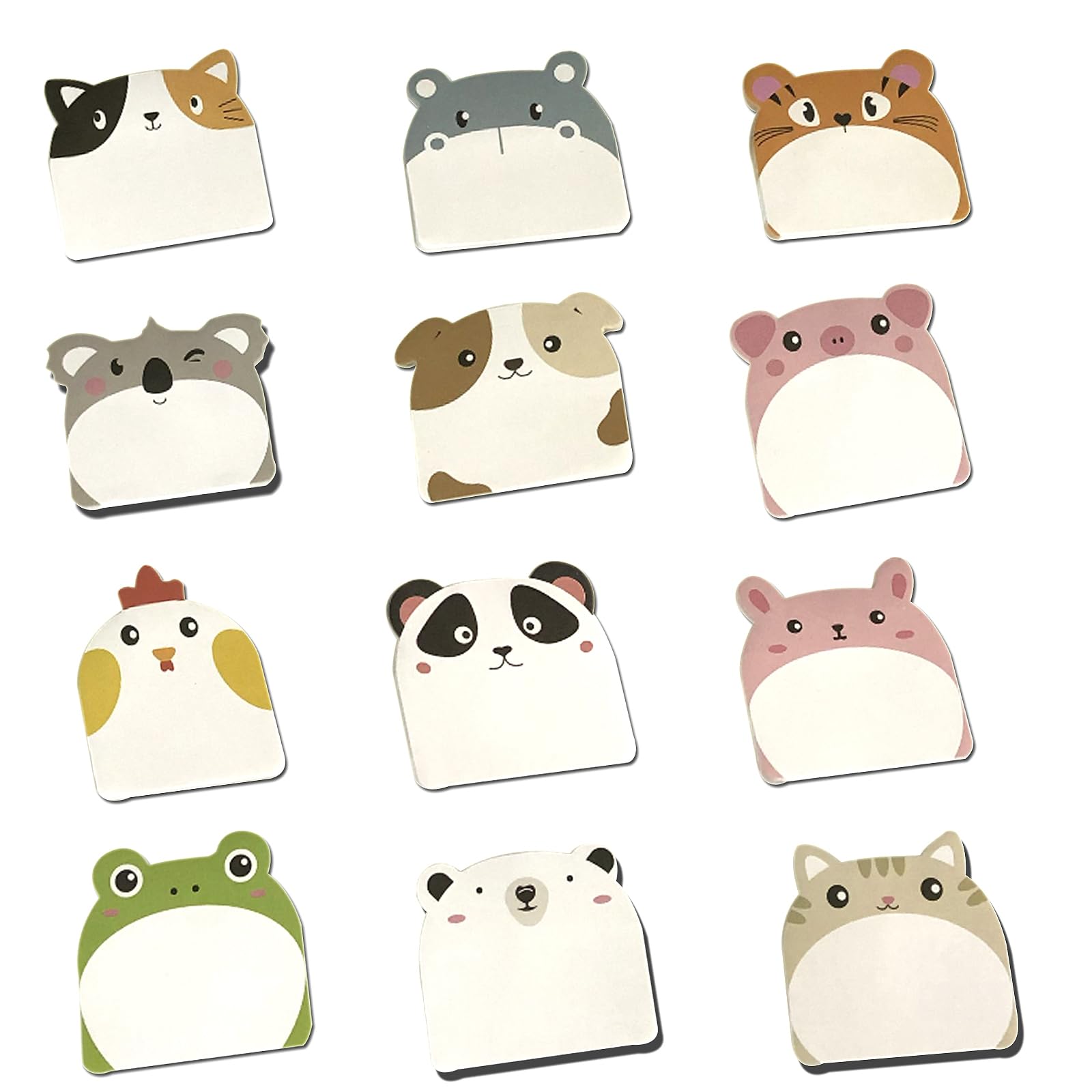360 Sheets Cute Sticky Notes Set, Cartoon Animals Sticky Notes, Cute Kids Sticky Notes Set, Party Bags Filler for School, Office Memo, Student Class Gifts(12 Styles)