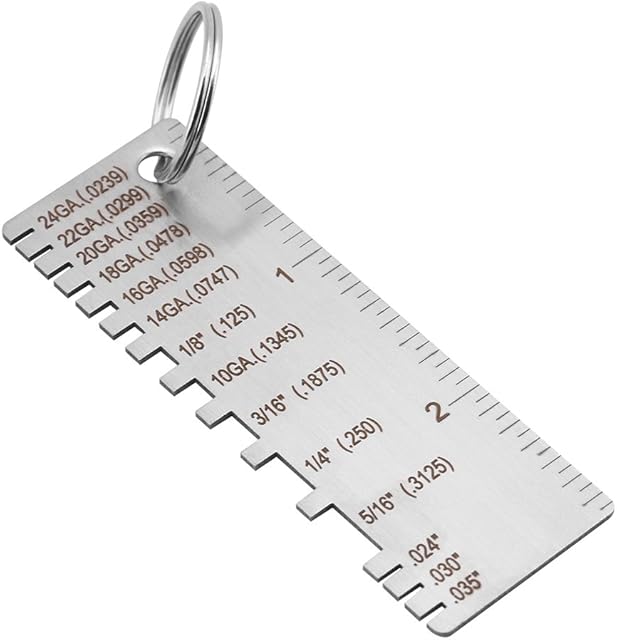 Yosoo Health Gear Stainless Steel Wire Metal Sheet Thickness Gauge, Sheet Metal Thickness Gauge, Welding Gage Plated Size Inspection Tool