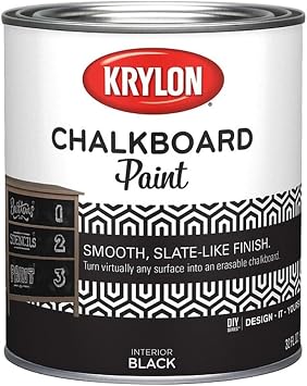 Krylon K05223000 Chalkboard Paint Special Purpose Brush, Black, 1 Quart