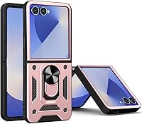 Vista 32 de AICase para Samsung Galaxy Z Flip 7 Funda Transparente con Anillo, [Anti-Amarilleo] Funda Ultradelgada de Ajuste Estrecho de PC Duro Transparente