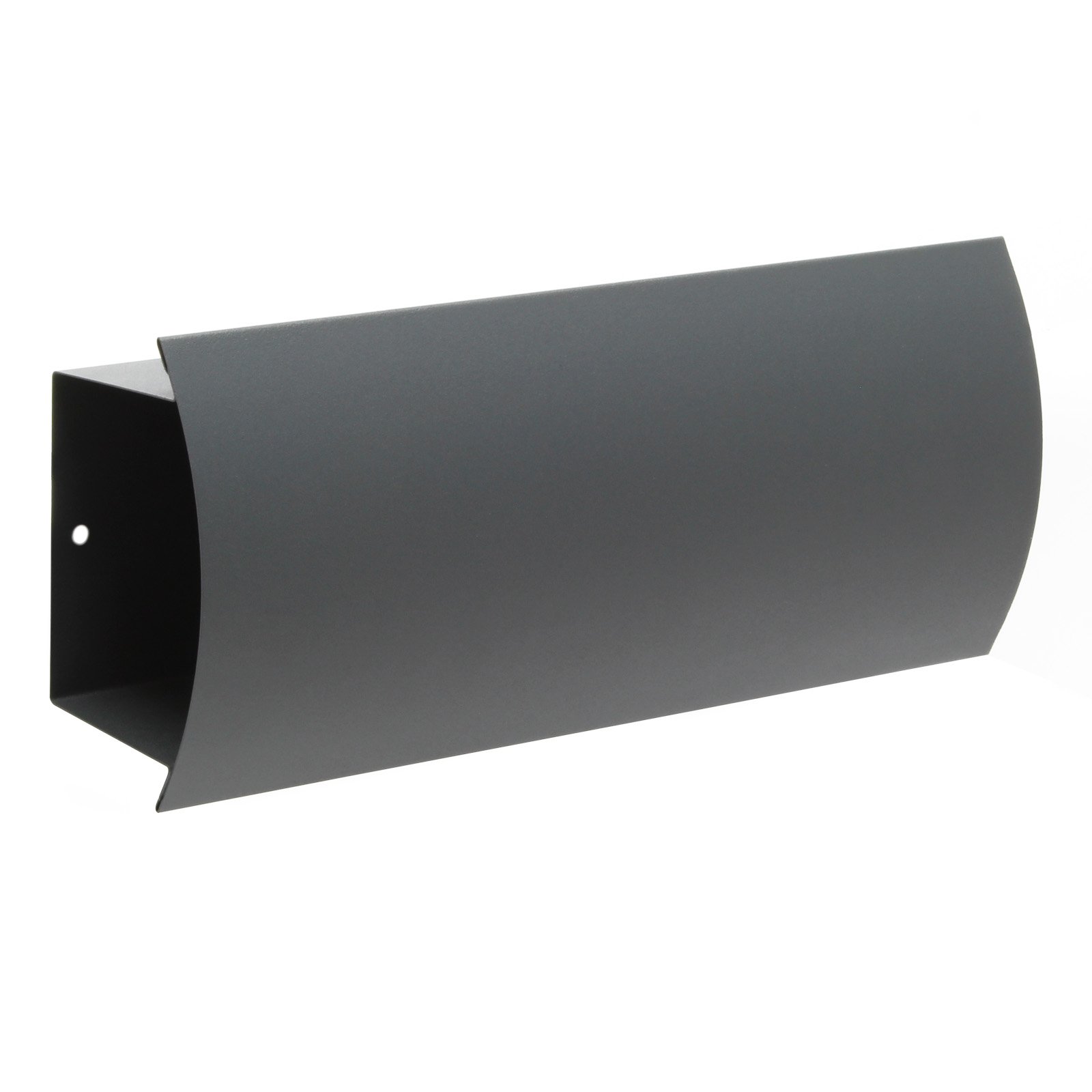 Wiltec Boîte à journaux V2 320 x 80 x 140 mm, Porte courrier Anthracite, Rouleau Journal, Compartiment Rangement Presse en Acier galvanisé
