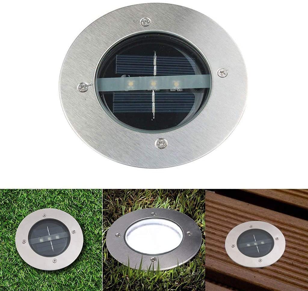 Solar Einbaustrahler, Wasserdichte LED Bodenlampe für Garten Rasen Hinterhof Treppe U-Bahnbeleuchtung