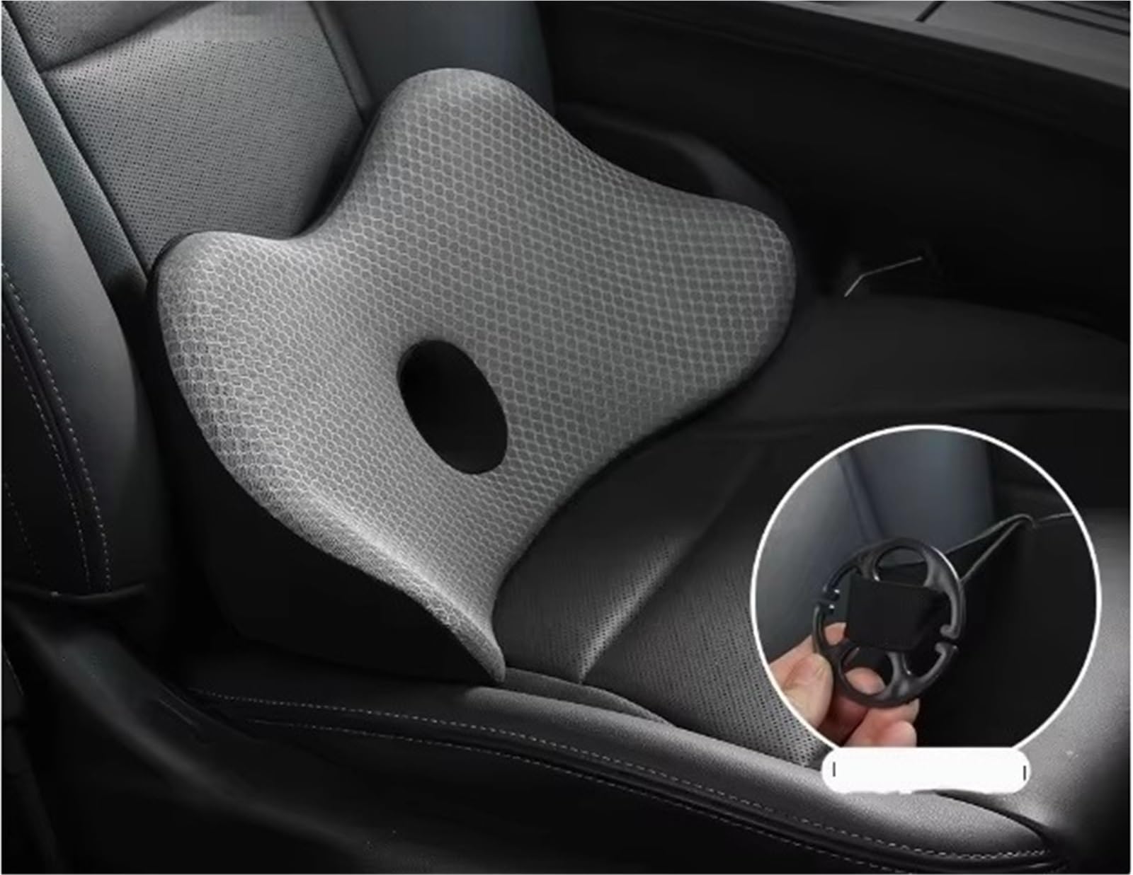 RYNVRNCOE 1pcs Memory Foam Travel Car Cushion Chair Back Pillow Interior Accessories(Gray)