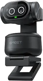 EMEET PIXY Dual-Camera AI-Powered PTZ Camera 4K, AI Tracking, PDAF&AI Autofocus 0.2s, 1/2.55'' Sensor, 3 Mics, Presets, Gesture Control, 4K Webcam for Streaming and OBS/Twitch/Switch 2 Compatible
