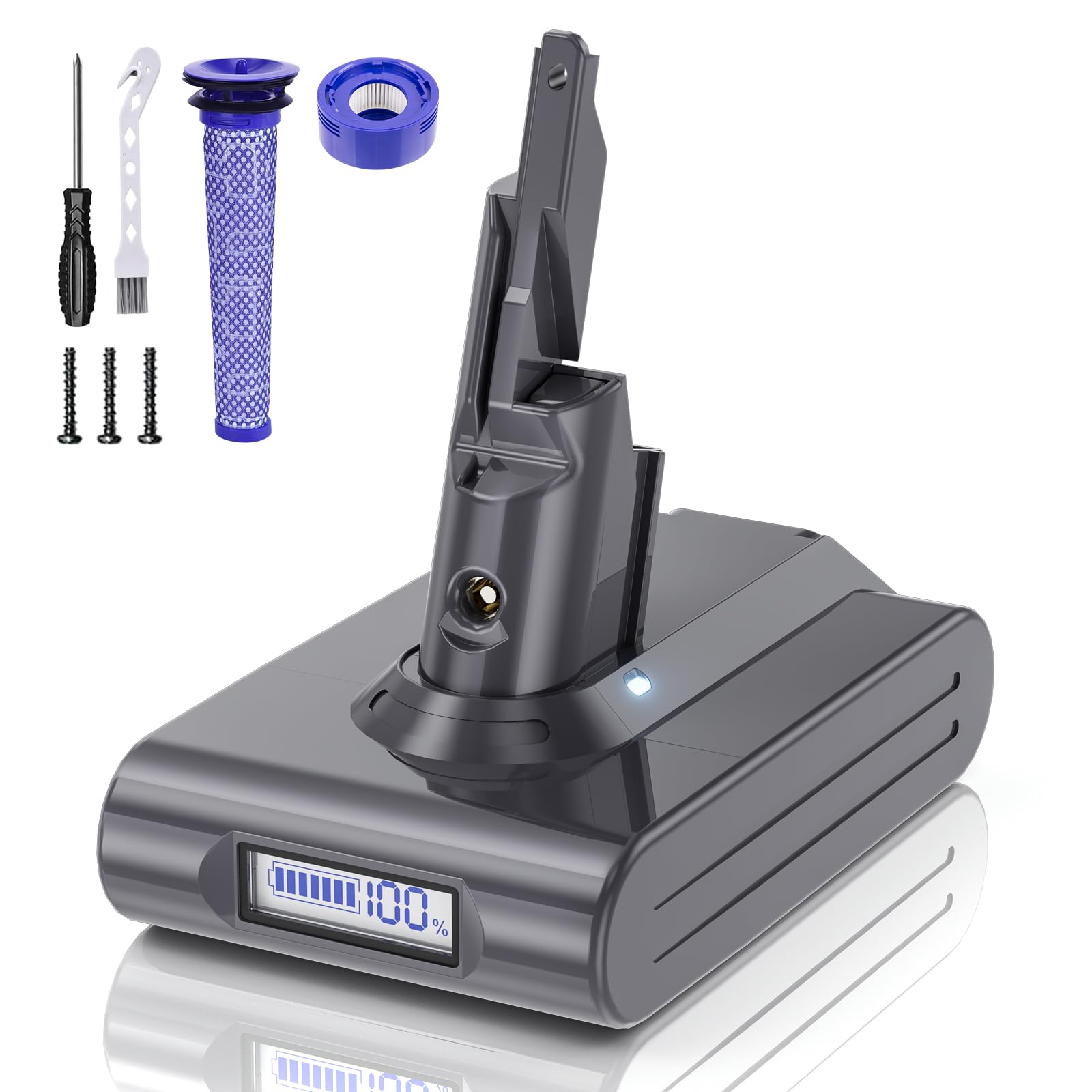 Replacement for Dyson V7 Battery, Upgraded LCD Display Battery for Dyson V7